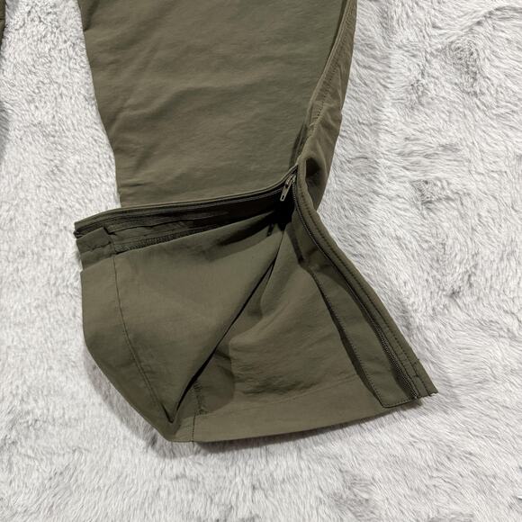 North Face Convertible Pants Mens 36 Green Zip Off Nylon Hiking Outdoor Belted - Picture 10 of 15